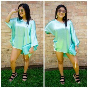On The Shores Of Rodanthe Aquamarine Tunic Top